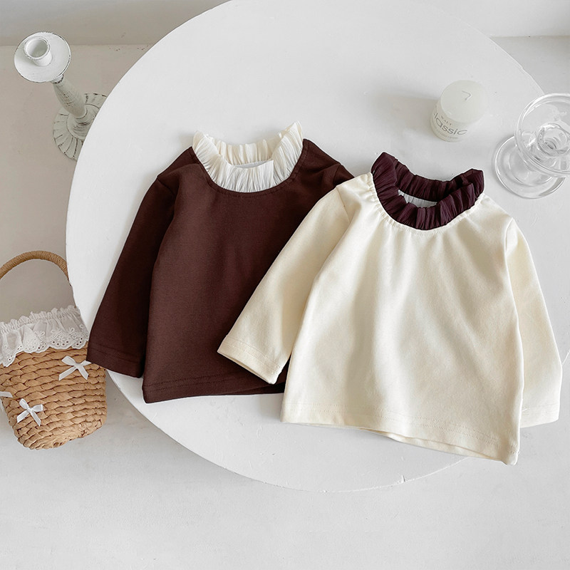 女童秋冬装打底衫女宝宝花边领保暖长袖内搭上衣婴儿洋气百搭T恤,童装/婴儿装/亲子装,T恤,淘宝优惠券,粉丝福利购,淘宝优惠卷