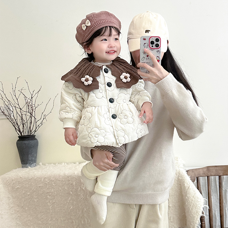 娃娃领混纺套装韩版冬季两件套