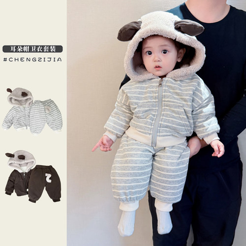 女童冬季超萌棉服外套裤子套装