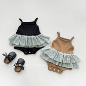 清仓女童包屁吊带裙夏季 韩国童装 宝宝超萌连体衣婴儿周岁背心爬服