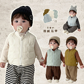 男童冬季 休闲保暖背心婴儿上衣 洋气百搭羽绒马甲外套男宝宝韩版