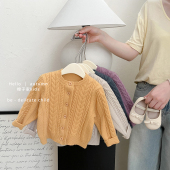 女宝宝洋气麻花毛衣外套婴儿宽松百搭衣服 针织开衫 女童春秋款 韩版