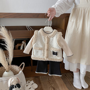 女童冬装加厚马甲儿童洋气时髦加绒外穿背心羊羔毛保暖坎肩外套潮