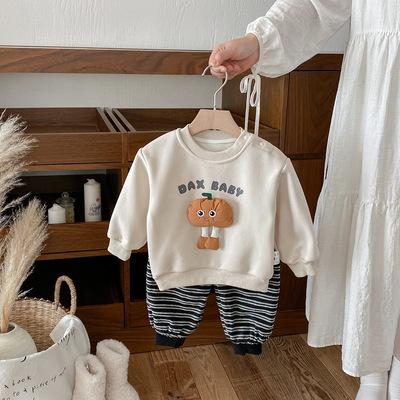 男童卡通卫衣加绒加厚保暖打底衫