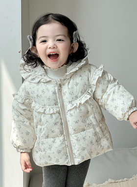 女童碎花棉衣夹棉加厚防风棉服