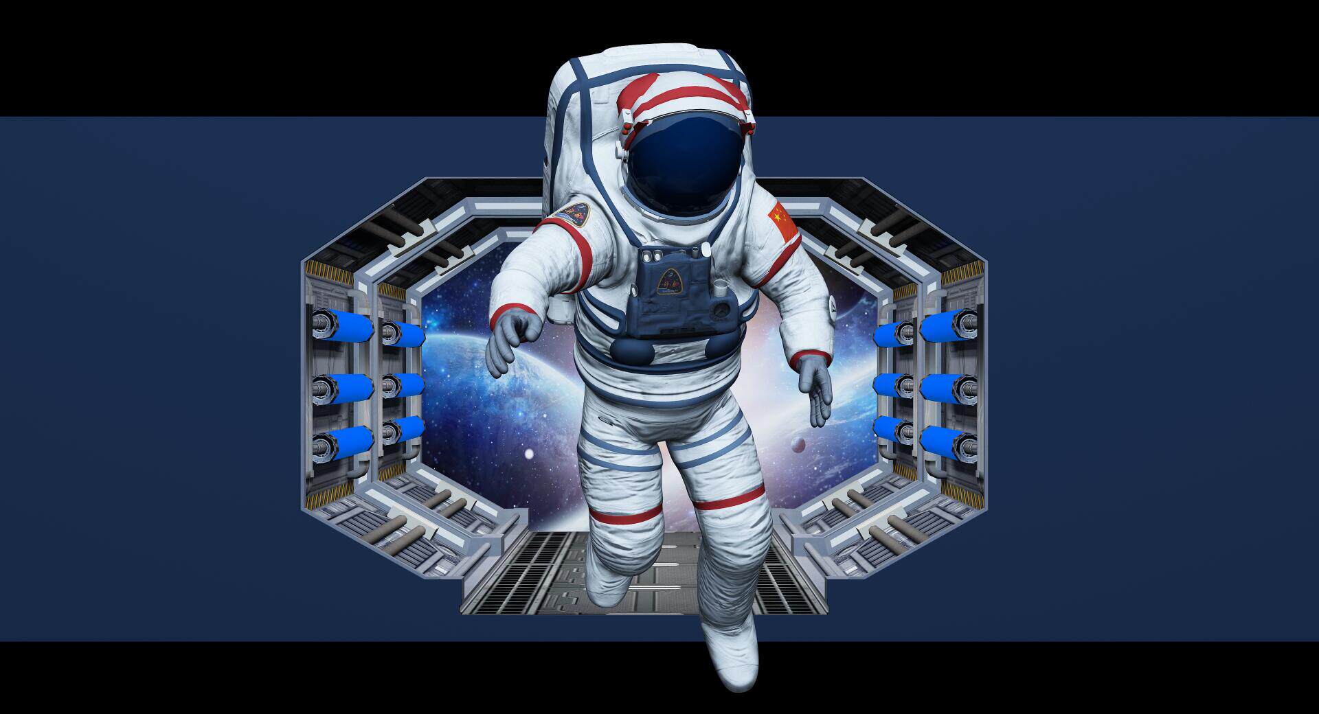 4k裸眼3d太空舱飞出宇航员出屏出框沉浸式led显示屏素材促销价