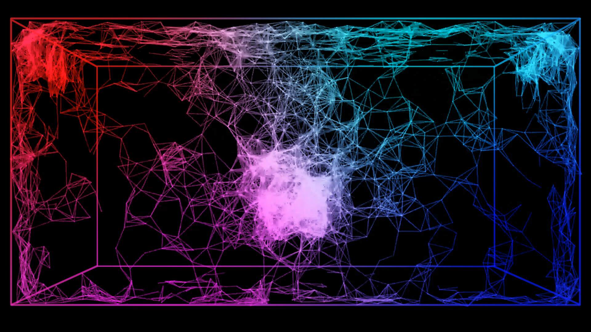 kjc008 裸眼3d粒子空间立体线框vj全息投影视频素材led透明屏