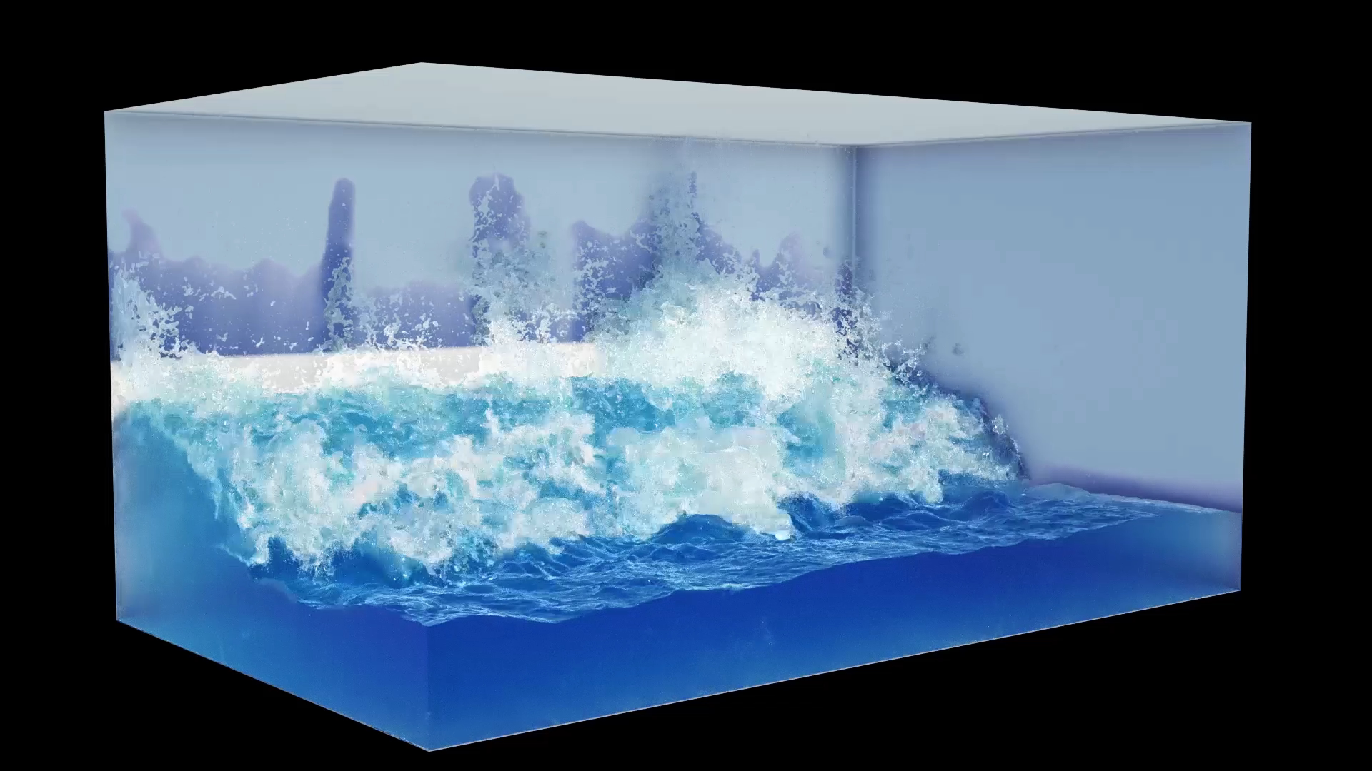 直角屏水浪3d空间立体沉浸式室内led显示屏视频背景抖音网红素材