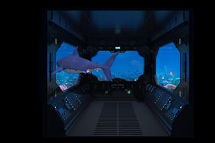 原创无风险可定制沉浸式5折幕多面屏鲨鱼出屏驾驶舱裸眼3d素材