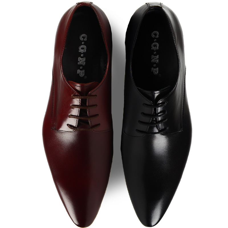 春透气英伦男鞋尖头休闲商务皮鞋