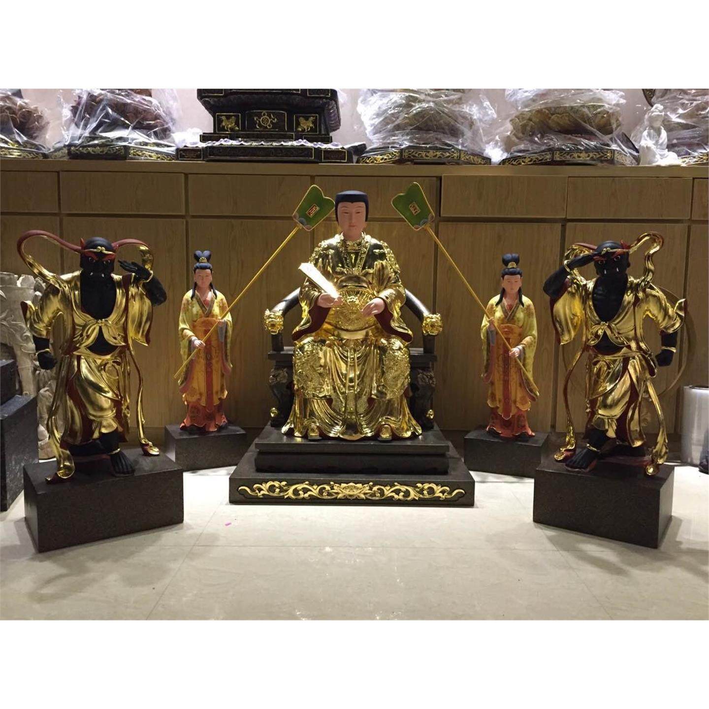 木雕贴金 宫女 千里眼 顺丰耳 精品供奉彩绘供奉求佛平安