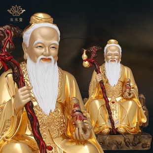 东来紫黄铜月老星君月下老人祝福姻缘红绳牵线供奉神像家用摆件