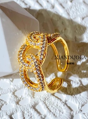 复古中古闪闪纯银戒指