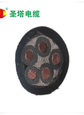 圣塔电缆YJV-5X6聚氯乙烯电力电缆铜芯辐照交联国标低电阻电缆