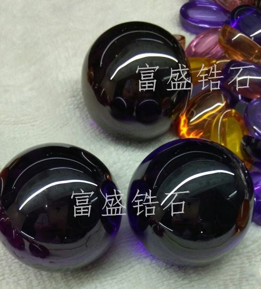 梧州圆珠锆石裸石 大尺寸锆石园珠子 彩色园球厂家锆石宝石价格