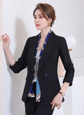职业装女套装工作服小西装春秋新款工装西服气质外套时尚高端正装