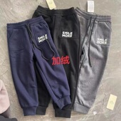 棉裤 清仓处理秋冬男女儿童装 一体绒纯棉外穿加绒加厚休闲卫衣裤