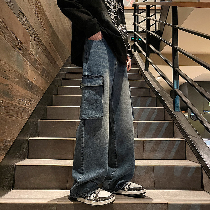 男工装直筒宽松牛仔裤XZ405-1-K14-P70控108图片