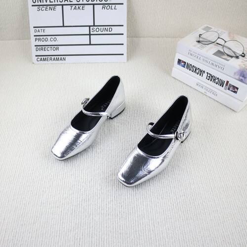 春秋新款法式方头粗跟玛丽珍鞋