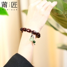 清新民族风手串文艺饰品 小叶紫檀桶珠手链女款 送女友送闺蜜礼物