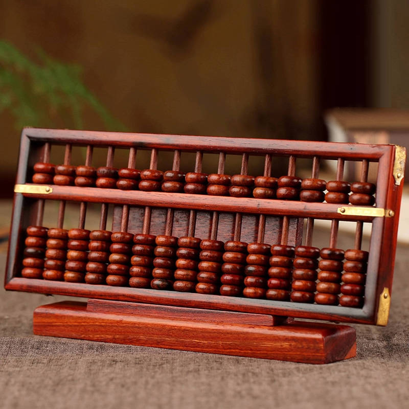 红木雕刻工艺品摆件老式如意算盘