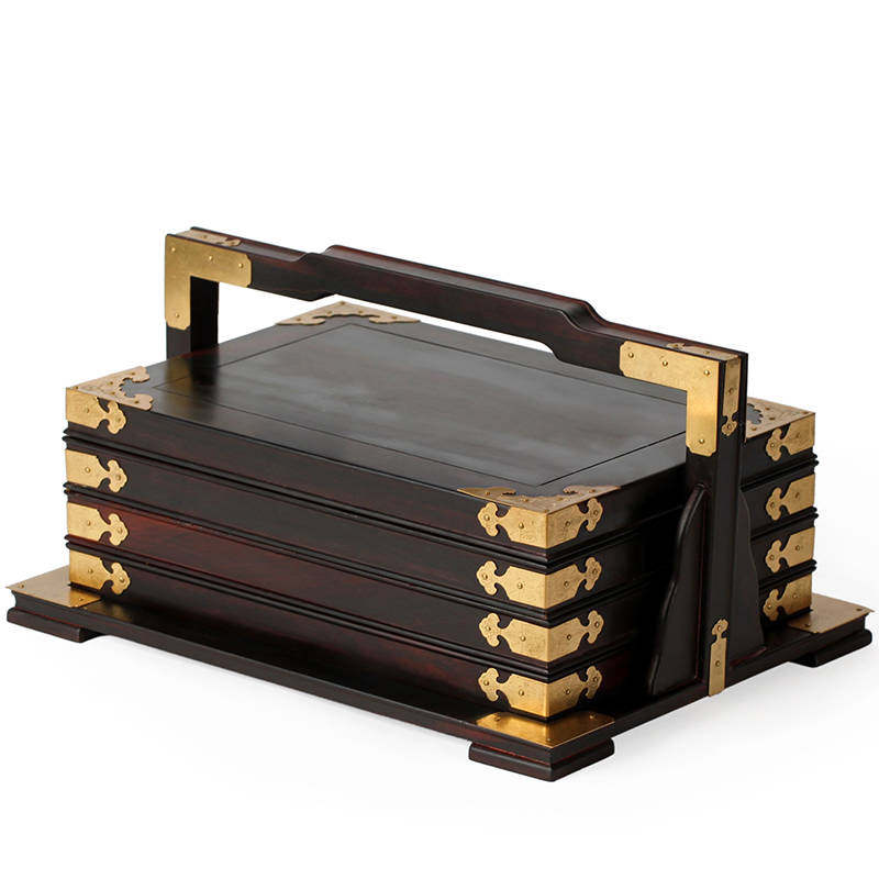 木石有约 红木麻将 仿古雕刻木盒 万寿红木麻将 紫檀麻将牌 礼品