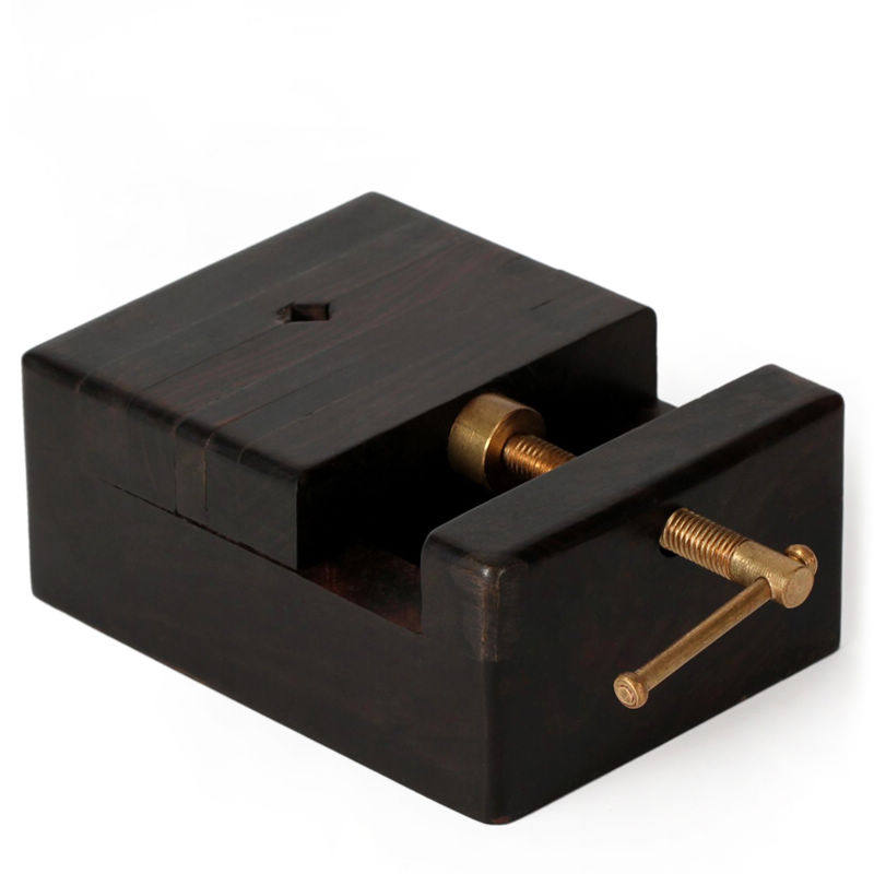 木石有约红木工艺品黑檀木印章夹 印床刻床夹具 篆刻工具印石刻章