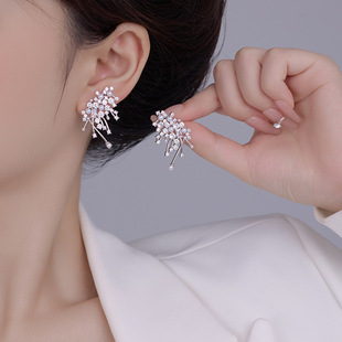 玫瑰的故事刘亦菲黄亦玫同款耳环璀璨星云耳钉高级感耳饰铜镶锆石