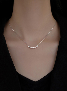 925纯银豆豆项链2026新款爆款小众轻奢锁骨链女设计感