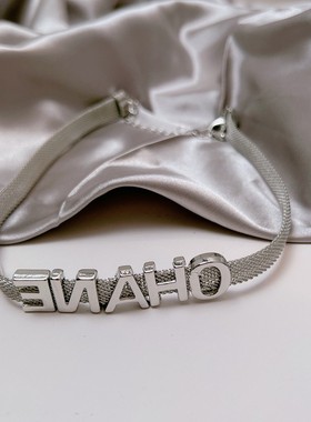 无钛钢字母表带链女轻奢