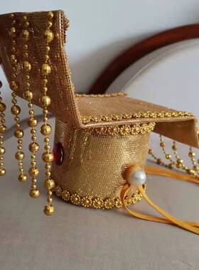 唐朝皇帝帽 汉朝皇上帽古装表演头饰 男女李世民帽儿童成人大臣帽