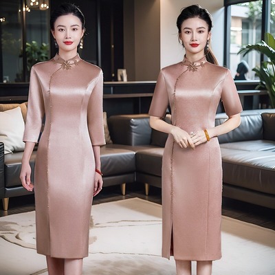 高端妈妈婚宴装连衣裙高贵礼服