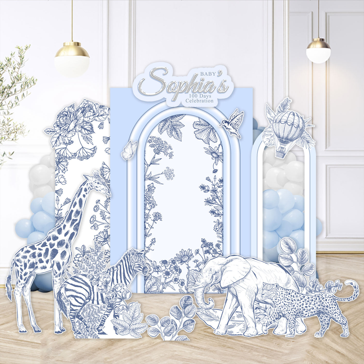 蓝色生日布置装饰KT板卡通动物旋转木马小熊热气球男孩百日宴kt板,节庆用品/礼品,装扮布置套餐,淘宝优惠券,粉丝福利购,淘宝优惠卷