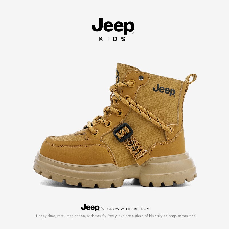 jeep儿童真皮防滑轻便减震登山鞋图片