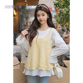 雪纺衫 孕之彩孕妇春季 洋气A字吊带 套装 高级上衣两件套马甲女 新款