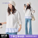 宽松孕妇装 卫衣时尚 T恤 款 孕之彩孕妇假两件拼接上衣简约圆领春季