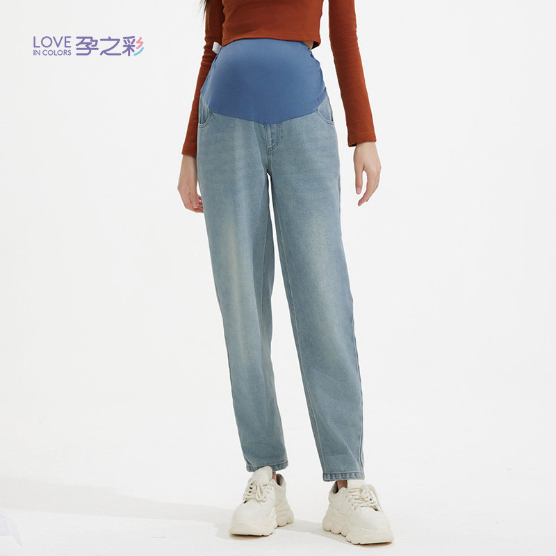孕之彩孕妇牛仔裤秋冬款加厚磨毛外穿老爹裤时尚百搭可调节腹围裤,孕妇装/孕产妇用品/营养,孕妇休闲裤,淘宝优惠券,粉丝福利购,淘宝优惠卷