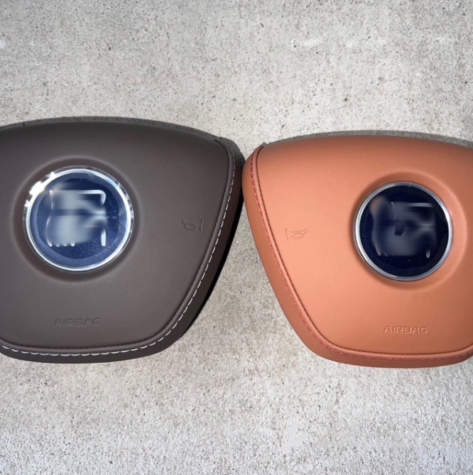 比亚迪唐 汉方向盘盖板个性化定制升级真皮翻毛皮喇叭盖厂家直销