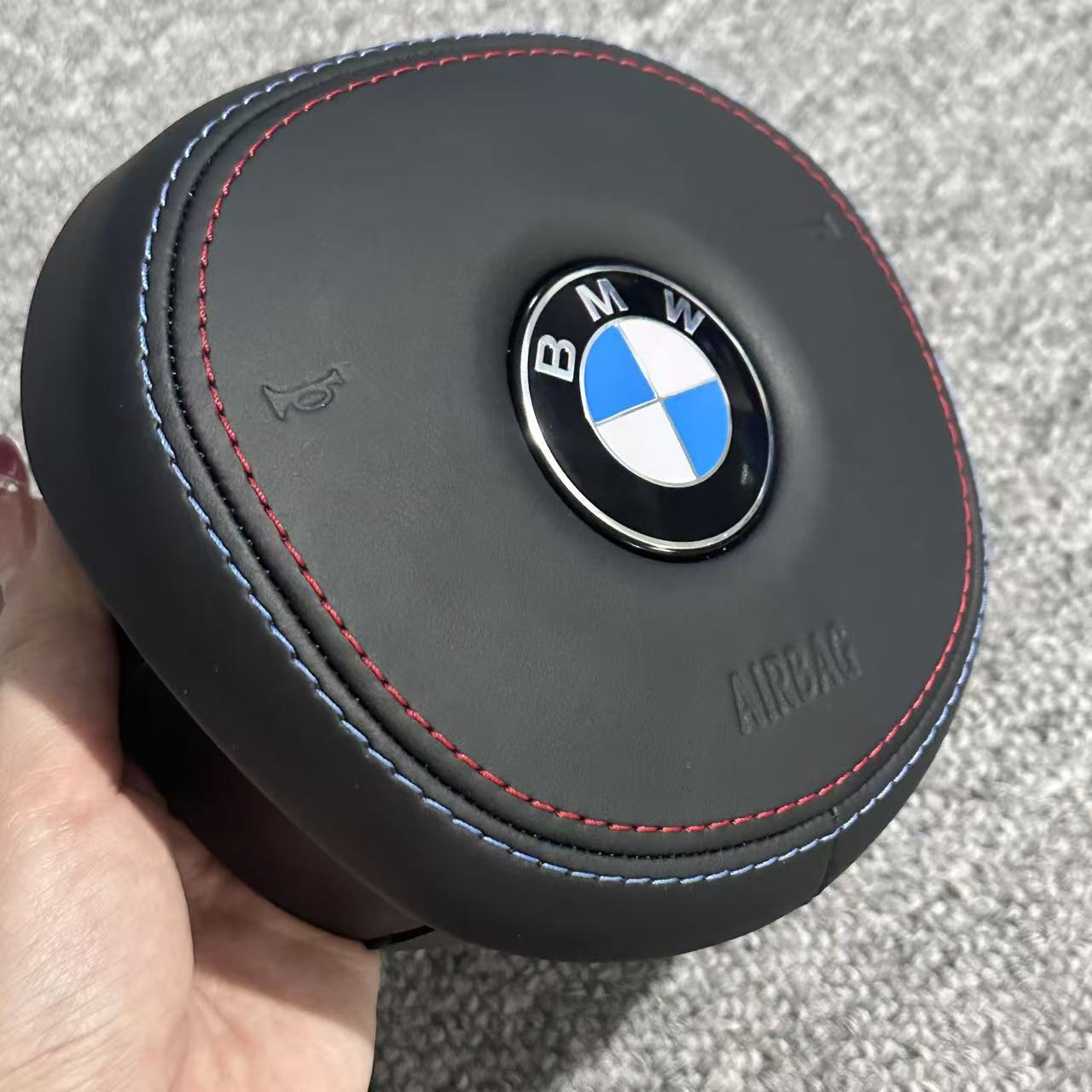 BMW宝马3系5系7系方向盘原厂皮盖板定制喇叭盖真皮改装升级翻新
