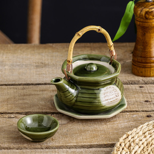 日式 陶瓷海鮮壺壽司料理店餐具創(chuàng)意小茶壺土瓶蒸瓷器海參松茸湯壺