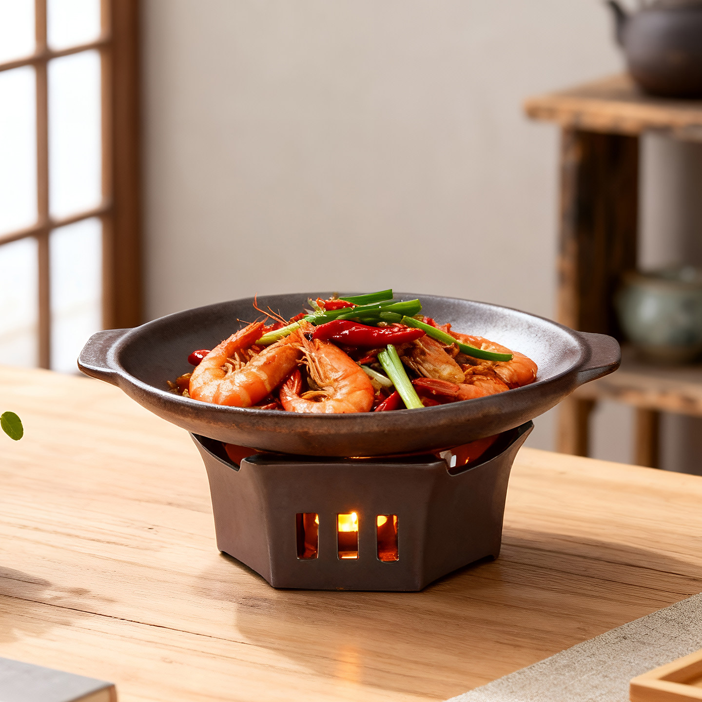 蜡烛加热餐具饭店餐厅酒店特色陶瓷保温菜盘家用商用干锅盘明炉图片