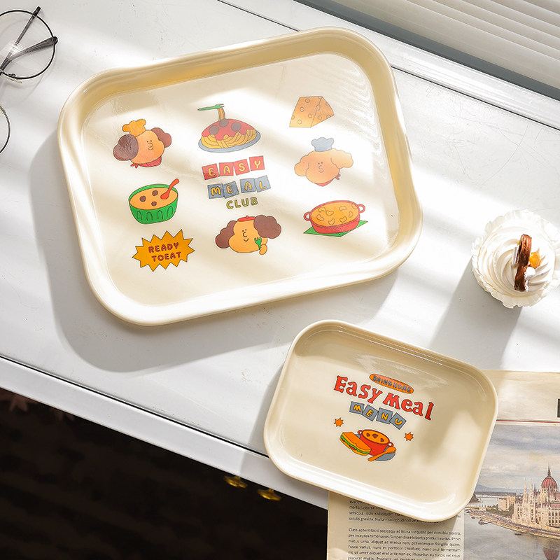 可爱卡通餐具饰品杂物密胺托盘图片