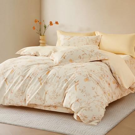 水星家纺全棉被套100%纯棉柔软亲肤不起球不掉色单双人被芯罩双人