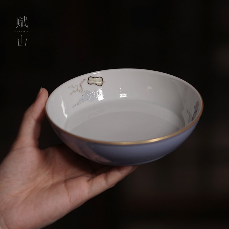 赋山叙官方丨云山蓝八宝纹壶承图片