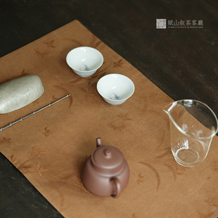 赋山叙丨见幽兰双面用香云纱茶席双面用干泡茶旗中式禅意高端精致