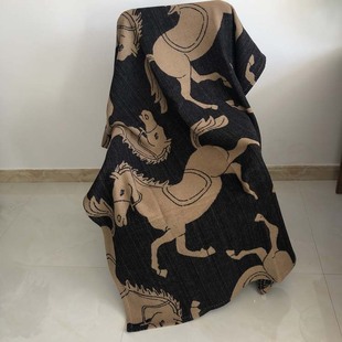 尾货 大马花纹羊毛毯子办公室午睡沙发盖毯空调旅行居家毯保暖