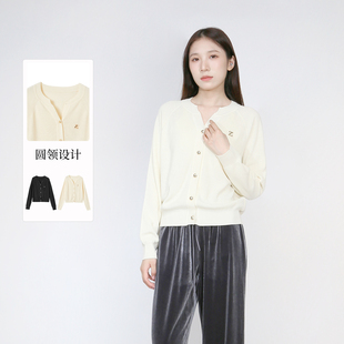 Basil 线衫 紫淑2025秋商场同款 圆领纽扣长袖 女时尚 Sweet