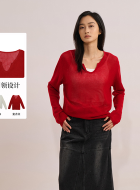 Sweet Basil/紫淑2025年秋新品女装商场同款时尚线衫Z1EB53310