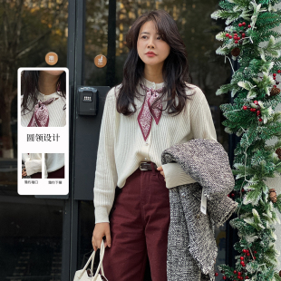 女舒适Z1EA51168 开衫 紫淑2025春装 商场同款