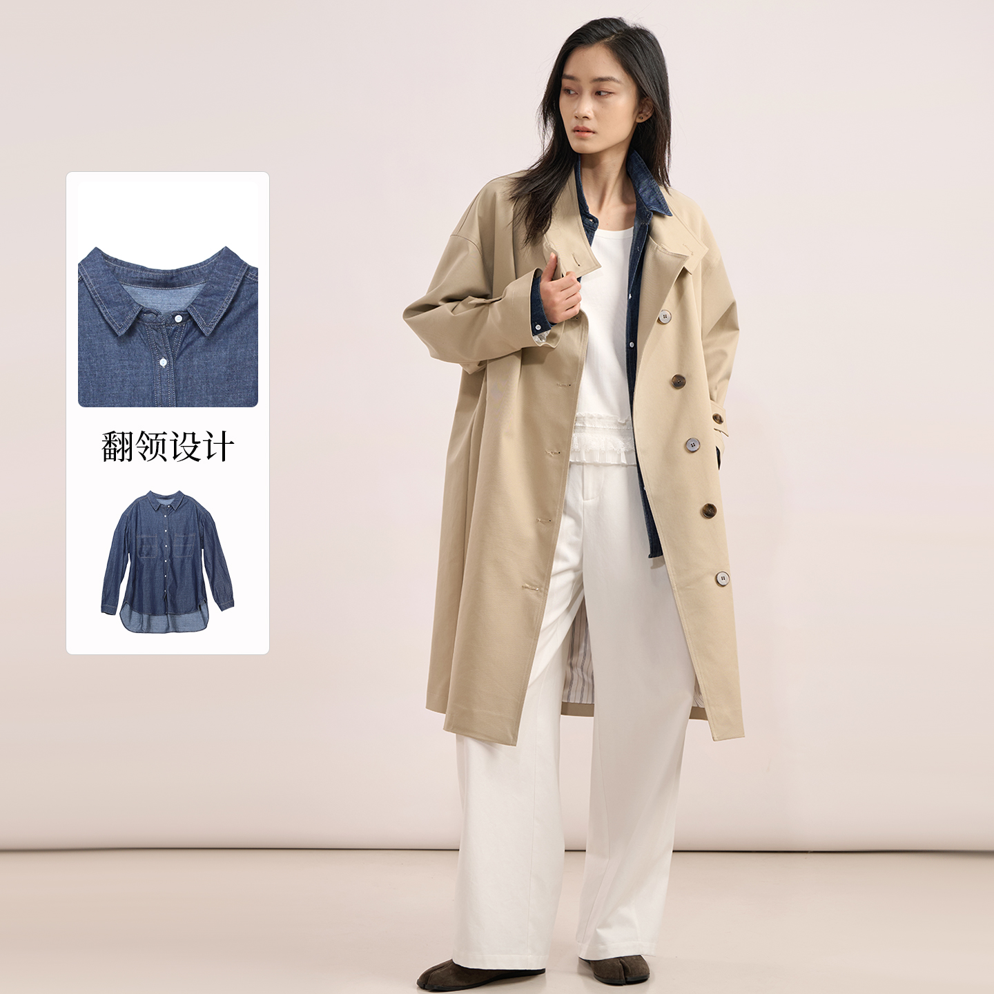 紫淑25秋新品女士口袋牛仔上衣